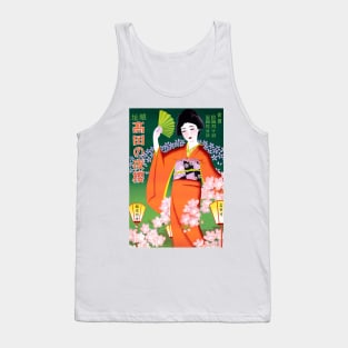 Vintage Travel Poster Japan Woman Tank Top